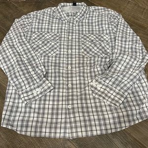 Duluth Alaskan Hardgear Shirt Mens XL Gray Plaid Button Down Outdoor Vented.